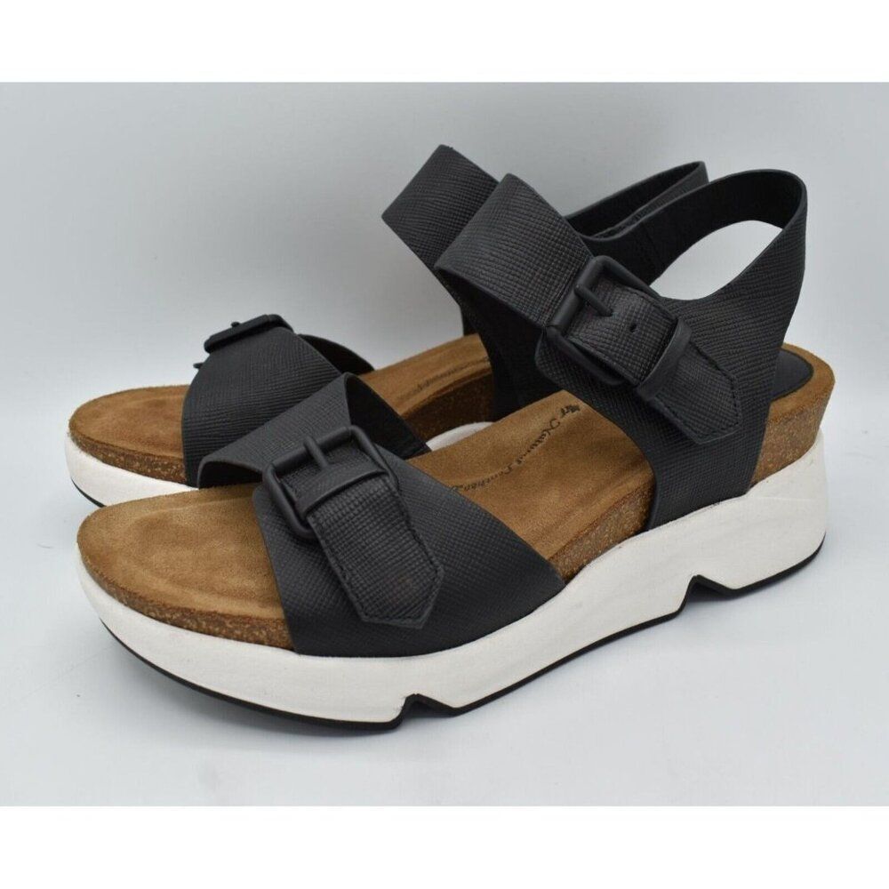 Sofft‎ Womens Size 11 Castello Black Leather Sporty Open Toe Sandals Shoes